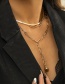 Fashion Gold Metal Hanging Ball Snake Bone Chain Necklace