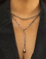 Fashion White K Metal Hanging Ball Snake Bone Chain Necklace