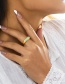 Fashion Gold+green And White Alloy Drip Oil Checkerboard Ring