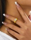 Fashion Imitation Gold+blue Alloy Diamond Geometric Ring