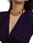 Fashion Two Gold Alloy Geometric Thick Chain Necklace