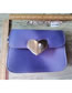 Fashion Purple Pu Heart Buckle Flap Crossbody Bag