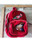 Fashion Red Geometric Velvet Embroidered Backpack