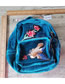Fashion Blue Geometric Velvet Embroidered Backpack
