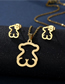 Fashion Tz182 (gold) Stainless Steel Geometric Cat Necklace And Earring Set