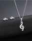 Fashion Tz210 (silver) Stainless Steel Love Ear Stud Necklace Set