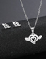 Fashion Tz259 (silver) Stainless Steel Love Ear Stud Necklace Set