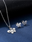Fashion Silver Stainless Steel Butterfly Stud Necklace Set