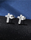 Fashion Silver Titanium Steel Cross Earring Necklace Set