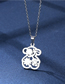 Fashion Silver Stainless Steel Bear Necklace And Earring Set
