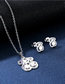 Fashion Silver Stainless Steel Bear Necklace And Earring Set