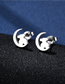 Fashion Silver Stainless Steel Moon Bear Necklace And Earring Set