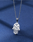 Fashion Silver Stainless Steel Hollow Palm Necklace And Earring Set