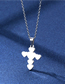 Fashion Silver Stainless Steel Cross Necklace And Earring Set
