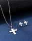 Fashion Silver Stainless Steel Cross Necklace And Earring Set