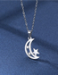 Fashion Silver Stainless Steel Star And Moon Necklace And Earrings Set