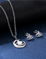 Fashion Silver Stainless Steel Planet Earrings Necklace Set