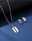 Fashion Silver Stainless Steel Blade Necklace Earring Set
