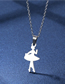 Fashion Silver Stainless Steel Ballet Earrings Necklace Set