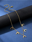 Fashion Gold Stainless Steel Crescent Necklace