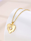 Fashion Gold Stainless Steel Diamond Love Necklace