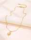Fashion Gold Stainless Steel Inlaid Zirconium Geometric Flower Necklace