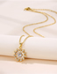 Fashion Gold Titanium Steel Inlaid Zirconium Sunflower Necklace