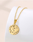 Fashion Gold Round Four Pointed Star Necklace With Diamonds
