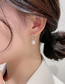 Fashion Gold Alloy Diamond Geometric Pearl Stud Earrings