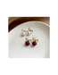 Fashion White Alloy Diamond Bowknot Ball Stud Earrings