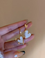 Fashion Gold Alloy Diamond Heart Asymmetrical Stud Earrings