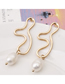 Fashion 6# Alloy Pearl Geometric Stud Earrings