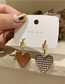 Fashion Gold Alloy Houndstooth Heart Asymmetrical Stud Earrings