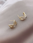 Fashion Gold Alloy Diamond Cross Stud Earrings