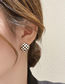Fashion Lattice Alloy Checkerboard Round Earrings