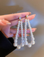 Fashion White Alloy Diamond Pearl Tassel Earrings