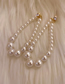 Fashion White Alloy Diamond Pearl Tassel Earrings