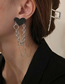 Fashion Black Alloy Love Chain Earrings