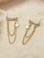 Fashion Gold Alloy Diamond-studded Moon Star Chain Earrings