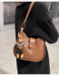 Fashion Black + Pendant Pu Large Capacity Messenger Bag