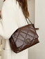 Fashion Coffee Color Large Capacity Crossbody Bag With Rhombus Flap