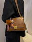 Fashion Brown Pu Large Capacity Lock Shoulder Bag