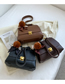 Fashion Brown Pu Large Capacity Lock Shoulder Bag