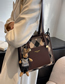 Fashion Brown Without Pendant Pu Large-capacity Checkerboard Shoulder Bag