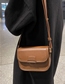 Fashion Brown Pu Buckle Flap Crossbody Bag