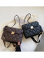 Fashion Brown Lingge Embroidery Thread Large Capacity Messenger Bag