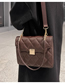 Fashion Brown Lingge Embroidery Thread Large Capacity Messenger Bag