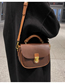 Fashion Coffee Color Pu Color-blocking Crossbody Bag