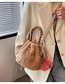 Fashion Beige Plush Drawstring Large Capacity Messenger Bag