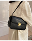 Fashion Dark Brown Pu Buckle Flap Crossbody Bag